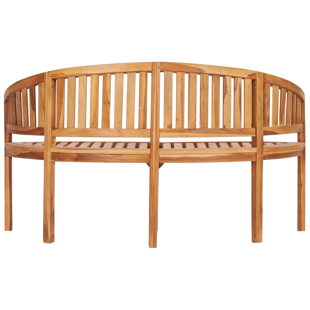 vidaXL Banana Bench 151 cm Solid Teak Wood - Brown