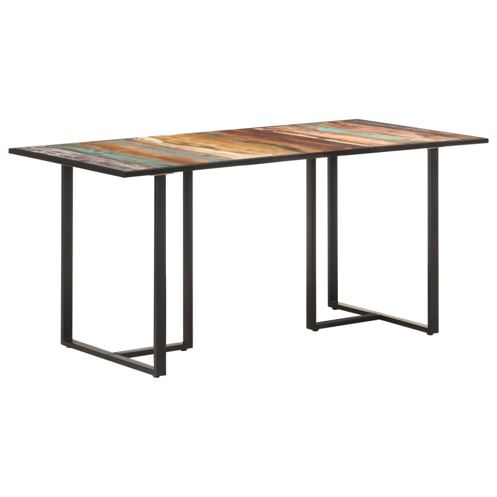 Mesa comedor industrial VINCE con pata metálica y tablero madera de 4 cm en  roble sellado 140 X80 cm