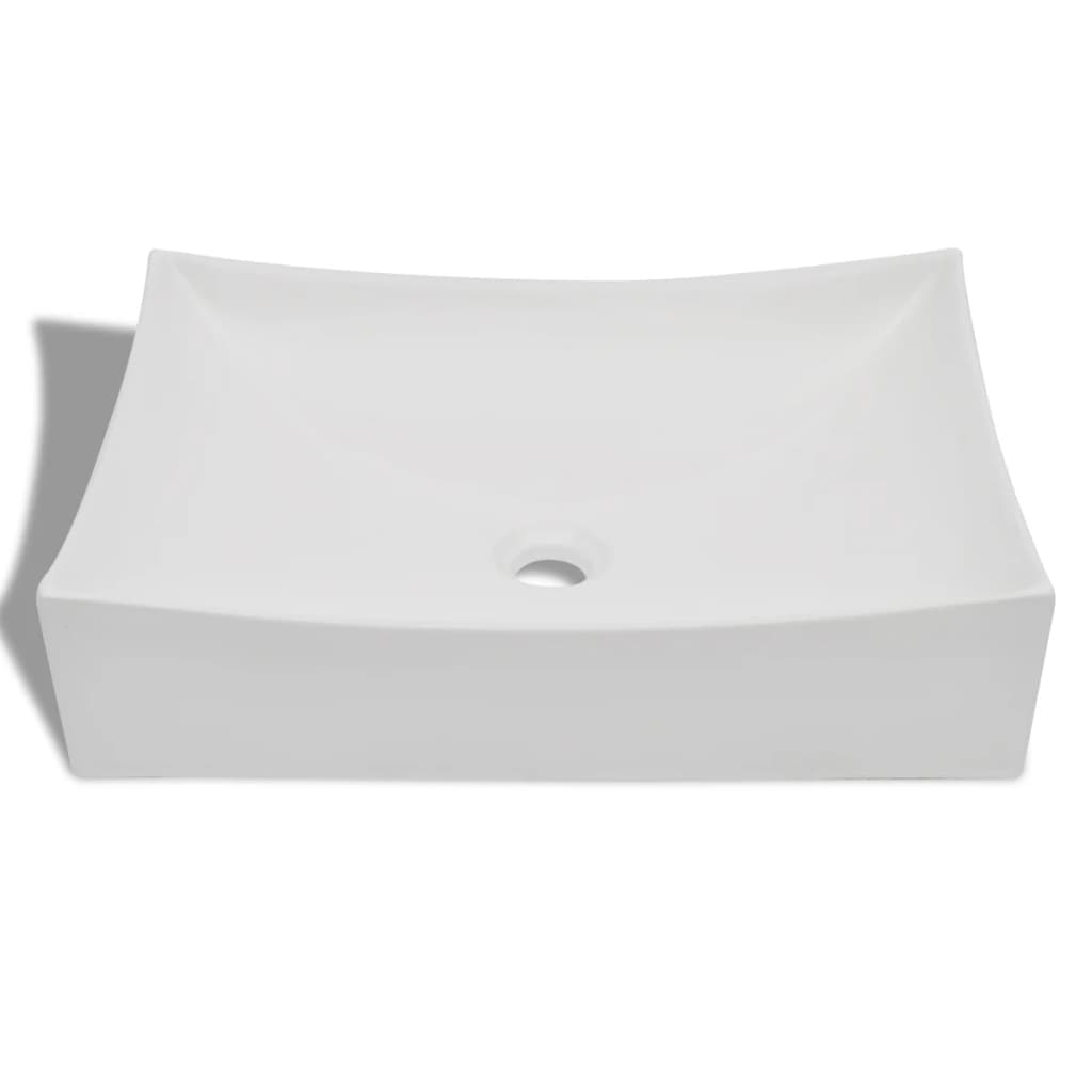 vidaXL Lavabo de Cuarto de Baño de Cerámica Porcelana Art Rectangular