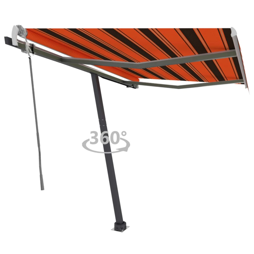 Tenda da Sole a Caduta 300x250 Arancione con Bracci Balcone per Esterno  Parasole