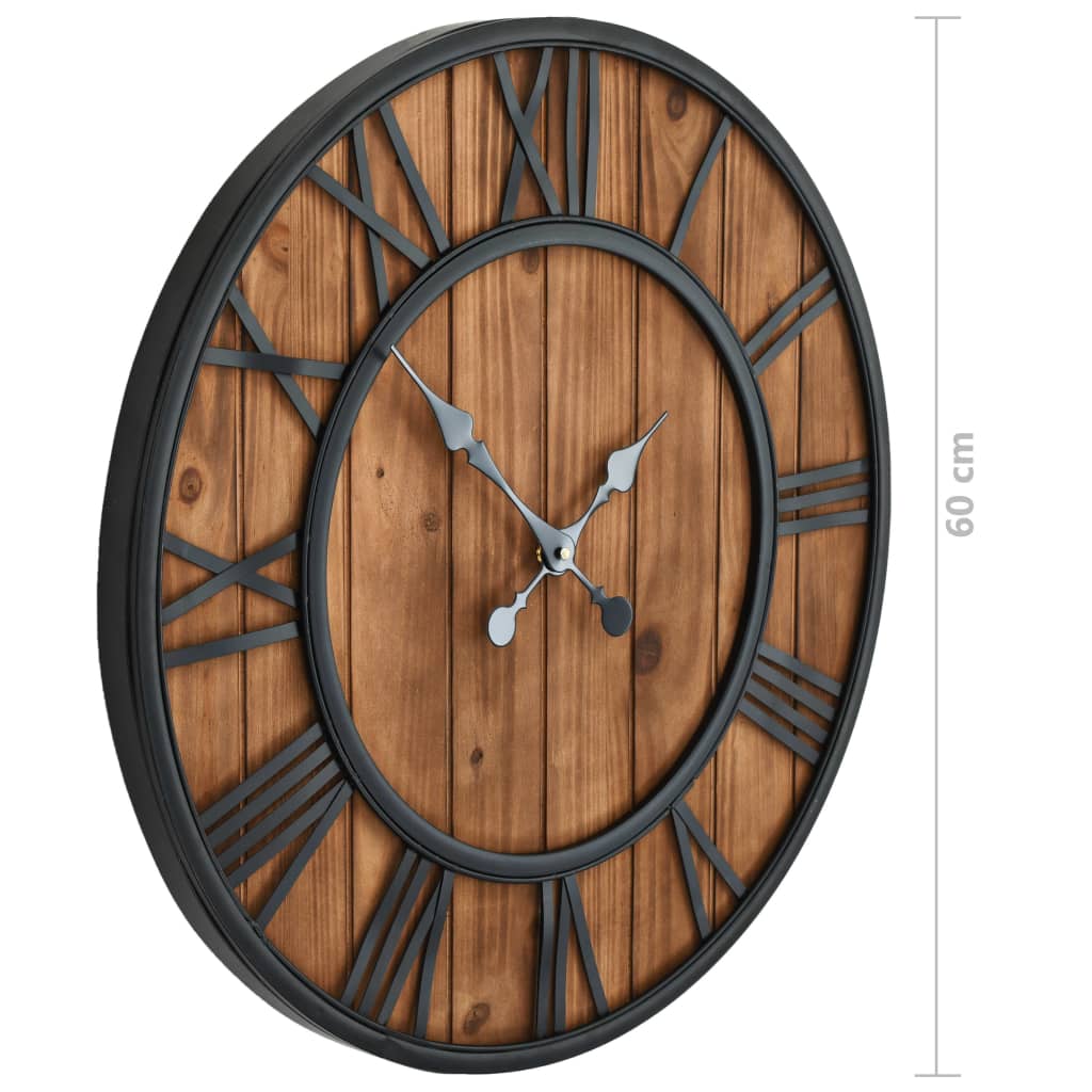 Orologio Da Parete In Legno 60 Cm Rotondo: Design Paris Nostalgia Per Cucina Moderna - 2