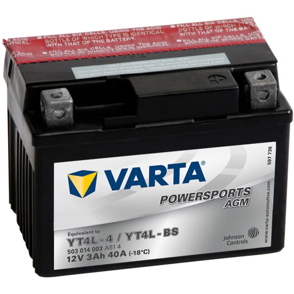 Batterie de moto Powersports AGM YT4L-4 / YT4L-BS Varta