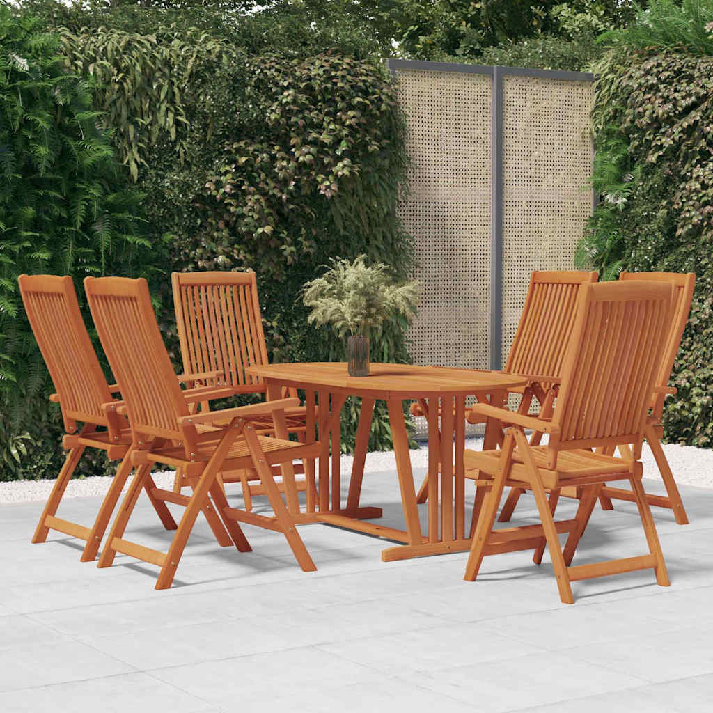 Set tavolo e sedie da giardino 7 pz - Salotti da giardino in legno Massello di Eucalipto BV244378 - Bonnevie