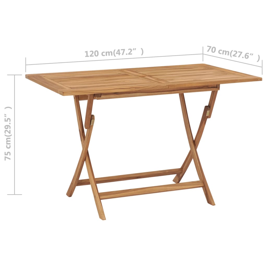 Table teck pliante 120cm - Stylez