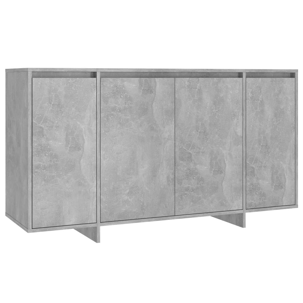 Credenza Madia Moderna Buffet da cucina Grigio Cemento 135x41x75 cm in