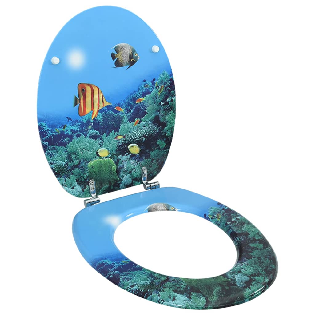 Unico Design Tavoletta WC con Coperchio MDF Design Fondo Mare 42,5x35,8 cm  Magnifico it - Multicolore66712