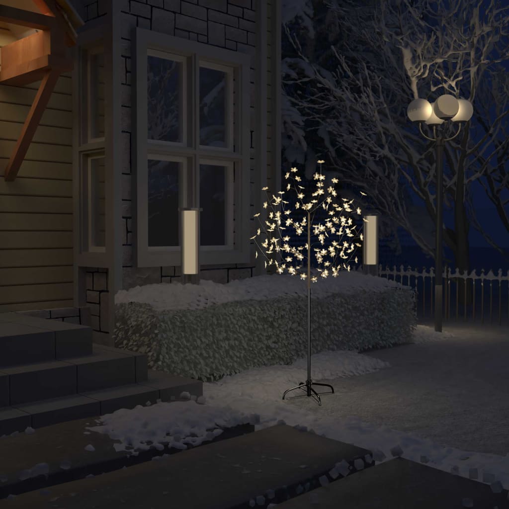 Weihnachtsbaum，Kunstbaum，Weihnachtsschmuck/Weihnachtsdekoration 120 LEDs  Warmweißes Licht Kirschblüten 150 cm CIW33802MaisonChic