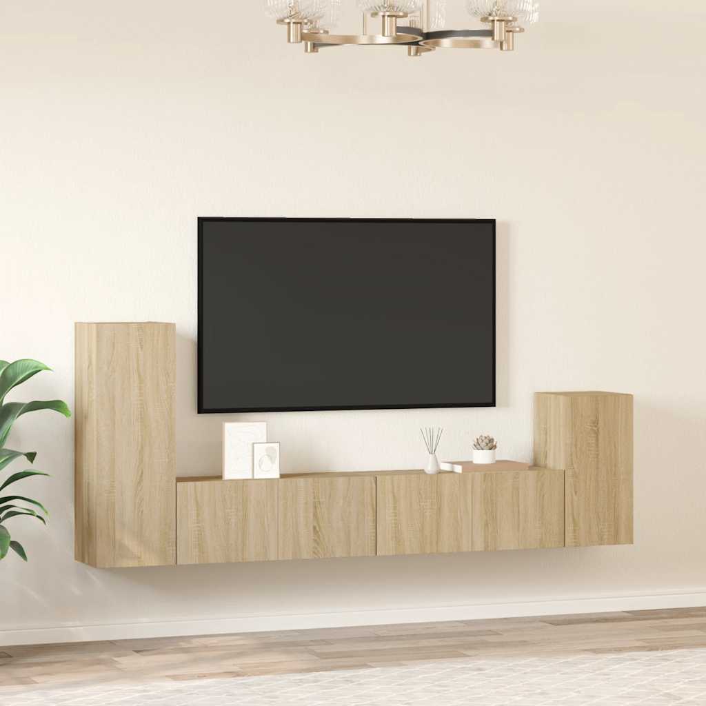 Mobile Porta TV a Parete Grigio Sonoma in Legno Multistrato
