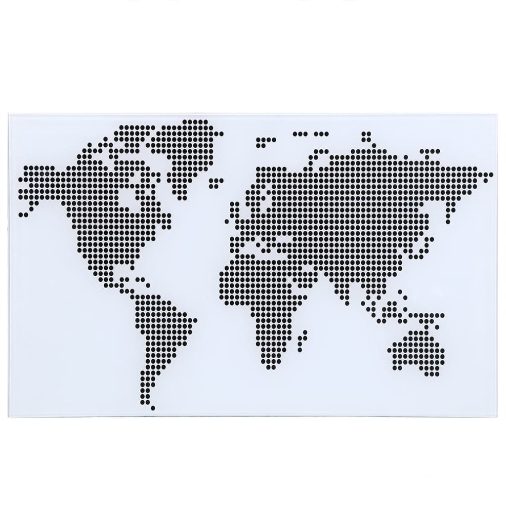 Pieds en Fer 120 x 60 x 75 cm Surface en Verre Tremp/é yorten Bureau Rectangulaire avec Motif de Carte du Monde