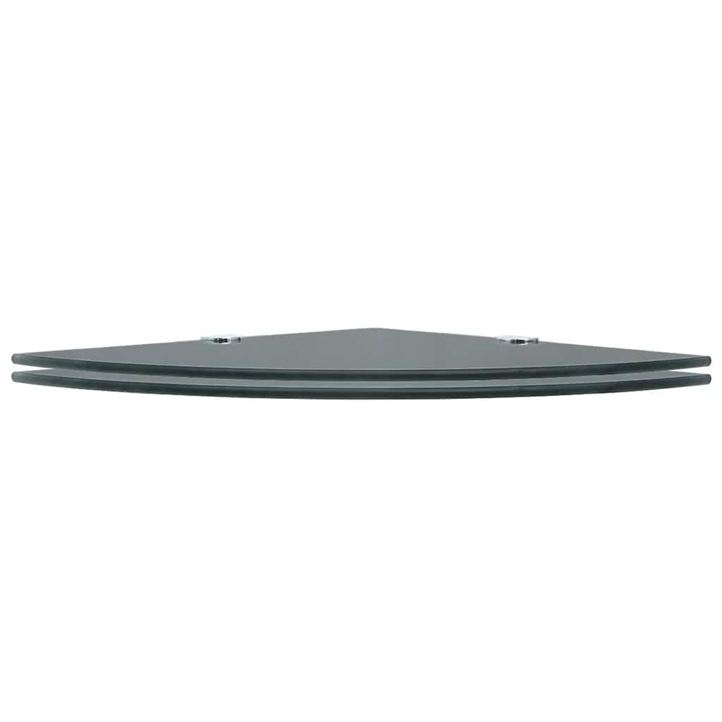 VidaXL Mensola Angolare In Vetro Temperato Trasparente 25x25 Cm – Scaffale Da Parete Con Supporti Cromati