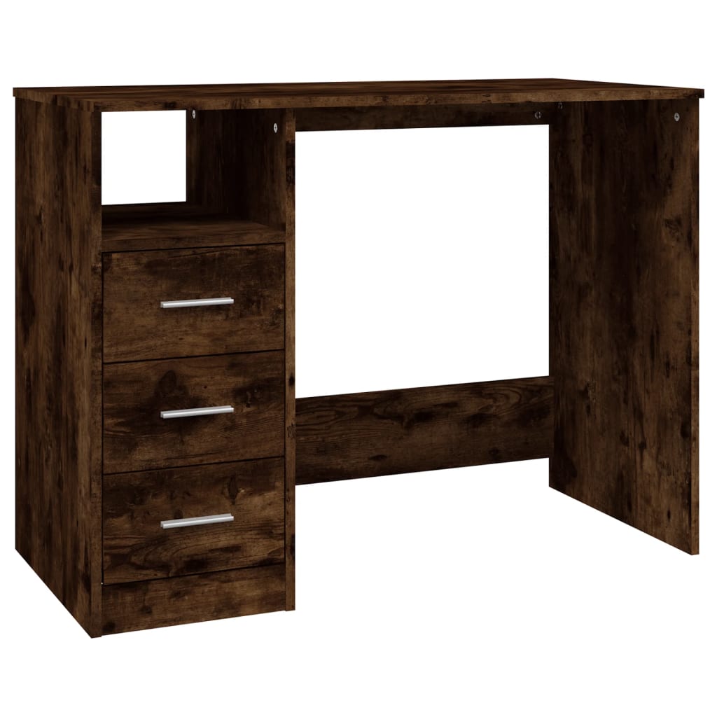 Unico Design Scrivania Cassetti Rovere Fumo 102x50x76 cm Legno Multistrato  102x50x76 cm Magnifico it - Marrone65042