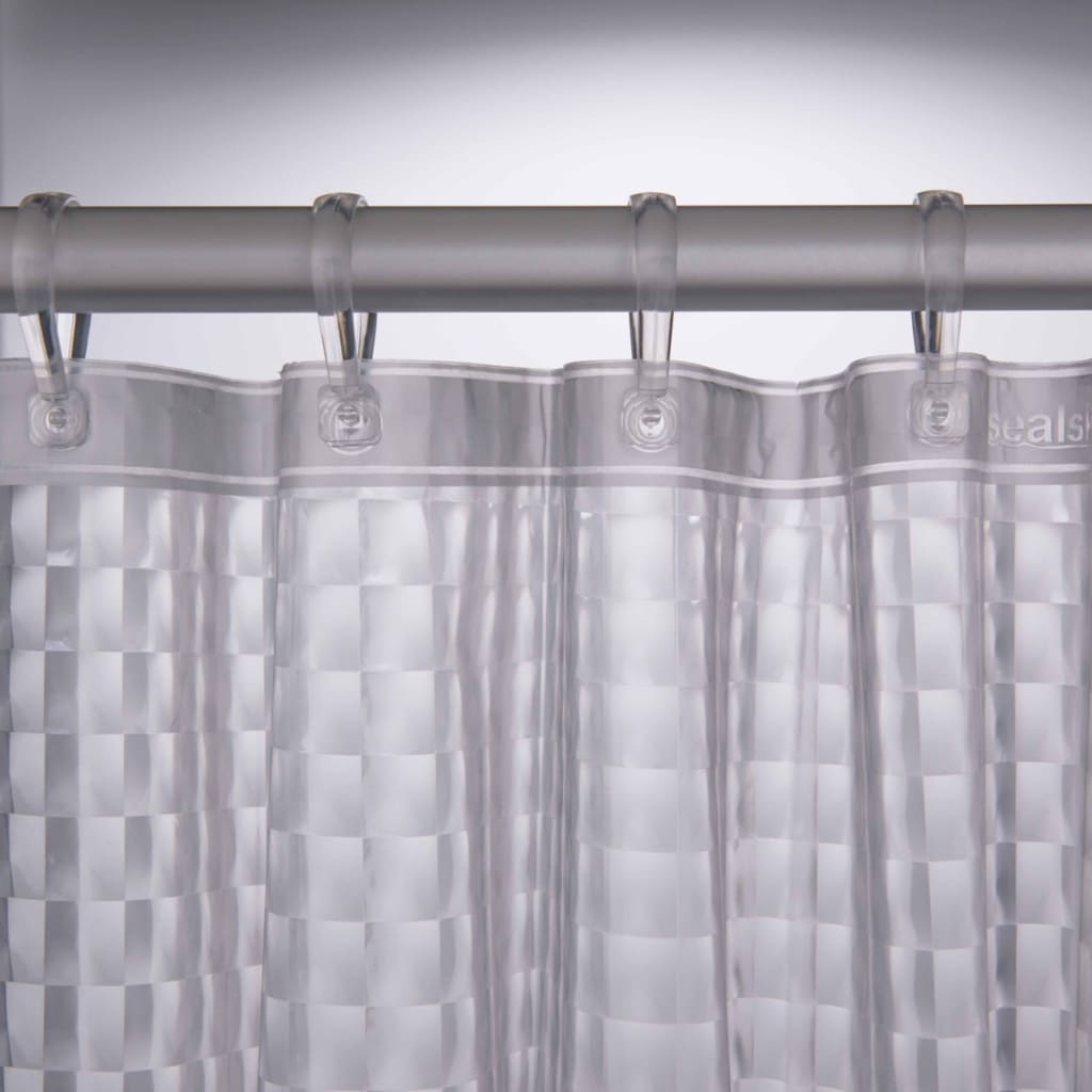 Tenda Da Doccia Sealskin Marrakech – 180x200 Cm, Poliestere Argento, Idrorepellente Con Stampa Metallizzata