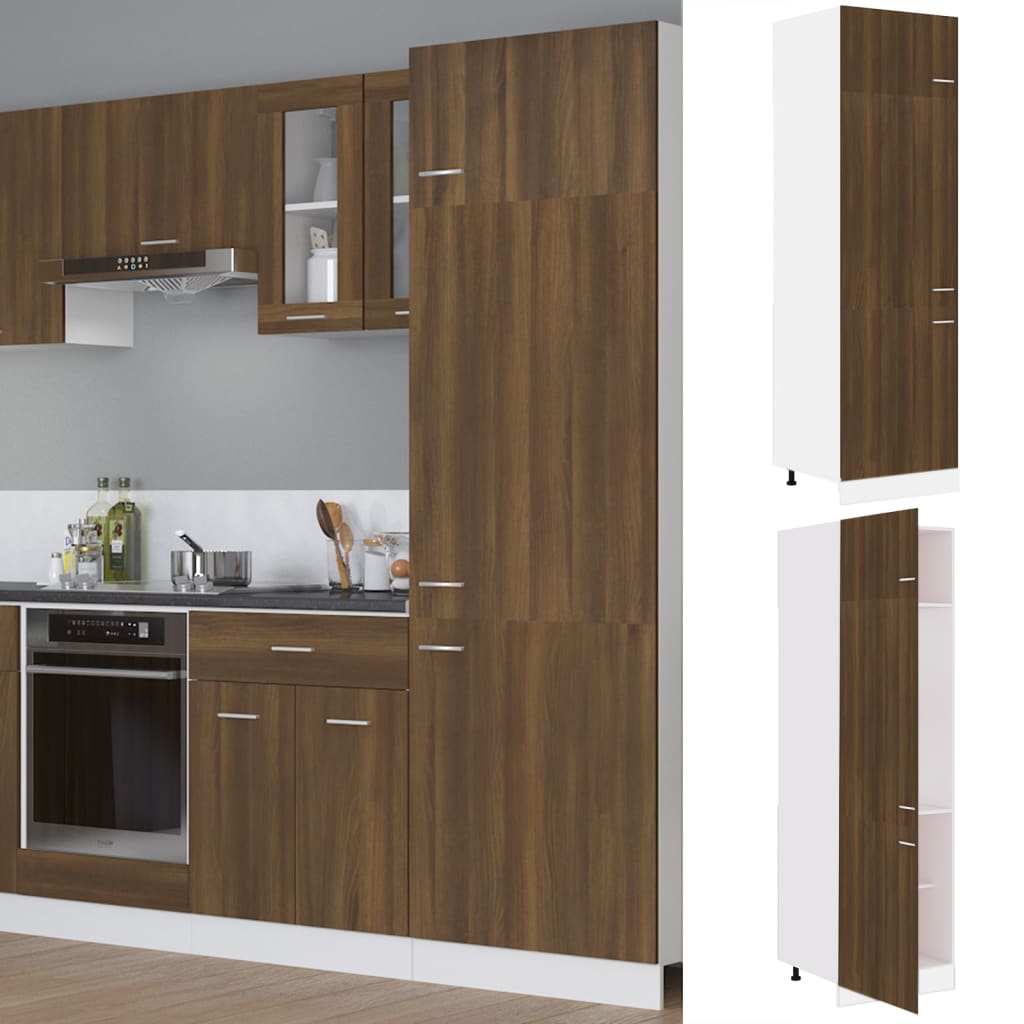 Unico Design Armadio per Frigo Rovere Marrone 60x57x207 cm Legno  Multistrato 60x57x207 cm Magnifico it - Marrone18143