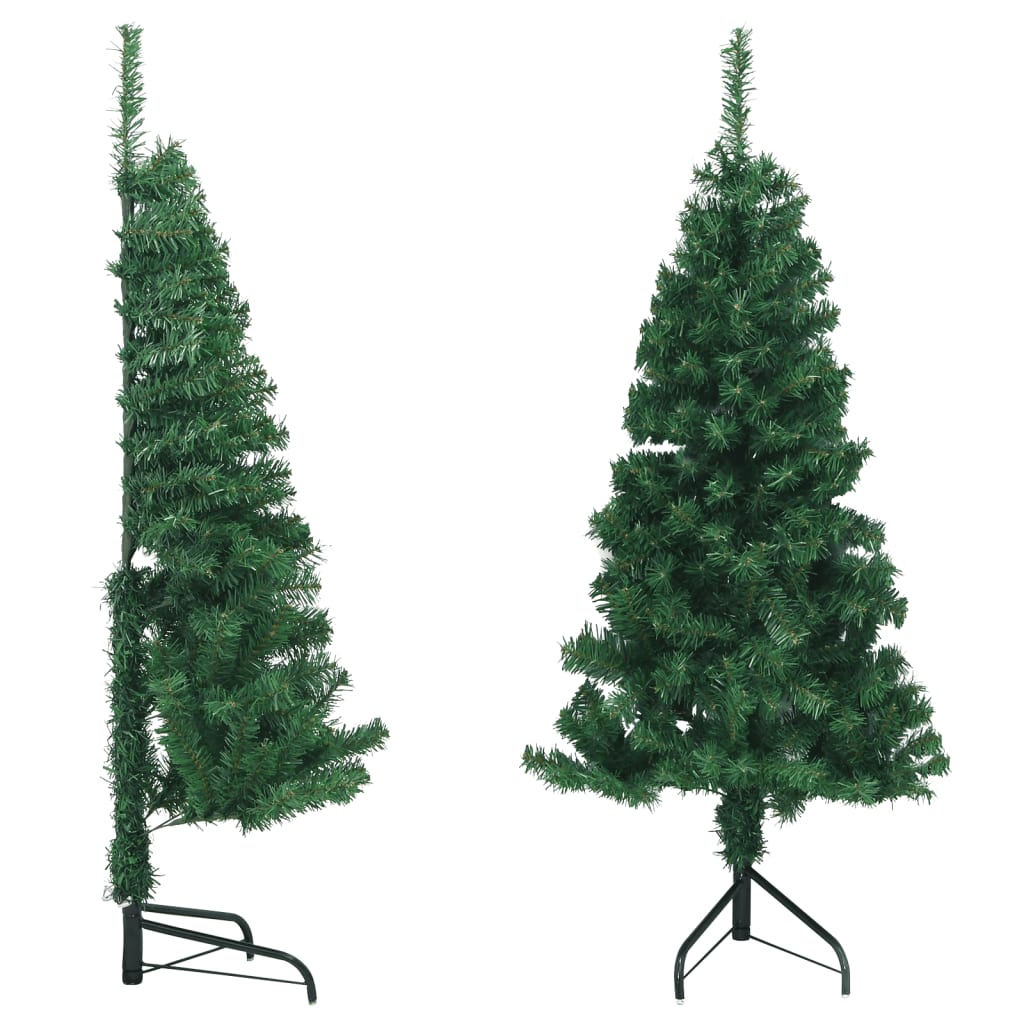 Albero di Natale Aosta, Mezzo Albero da parete artificiale extra folto,  Albero effetto reale in PVC, 361 rami, Altezza cm 180