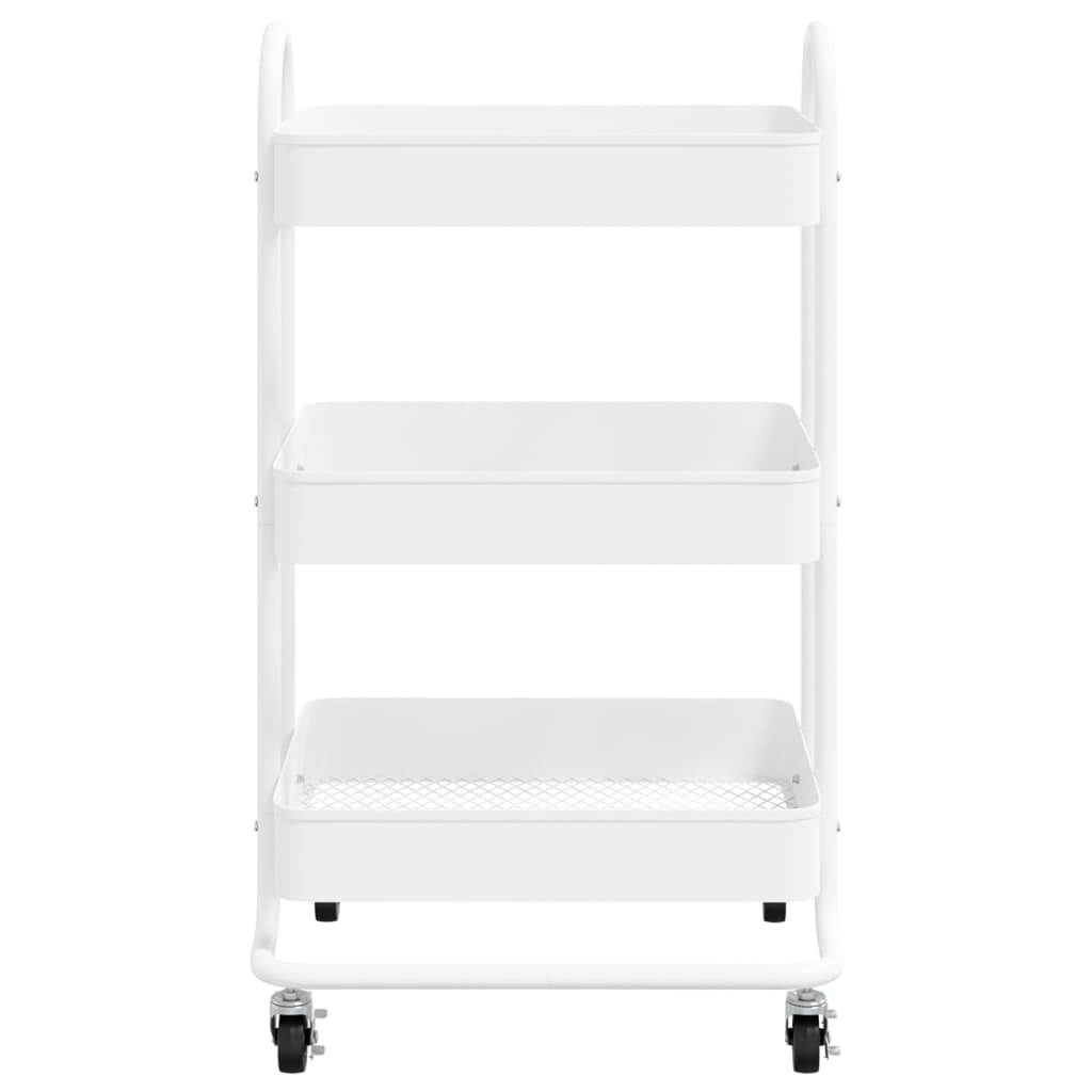 Unico Design Carrello a 3 Livelli Bianco 43x34x79 cm in Acciaio 43x34x79 cm  Magnifico it - Bianco36652