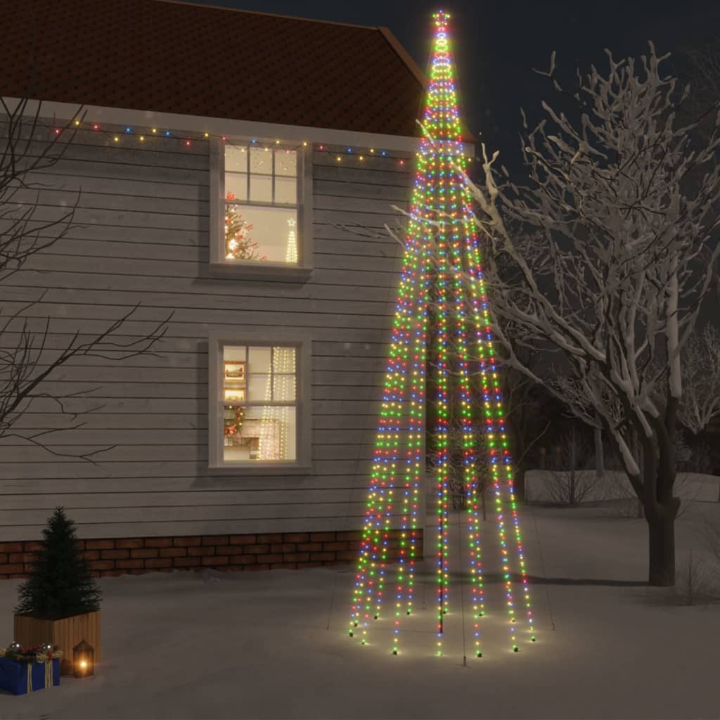LED-Weihnachtsbaum，Outdoor-Lichterketten，Weihnachtsschmuck/Weihnachtsdekoration  mit Erdnägeln Mehrfarbig 1134 LEDs 800 cm CIW95302MaisonChic