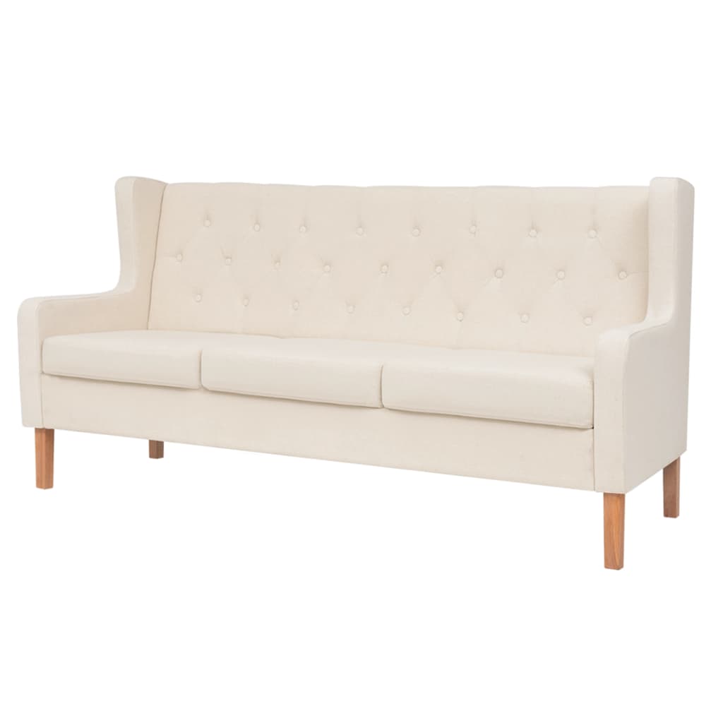 Divano Relax a 3 Posti,Divano Comodo Sofa in Tessuto Bianco Crema -DVB82069