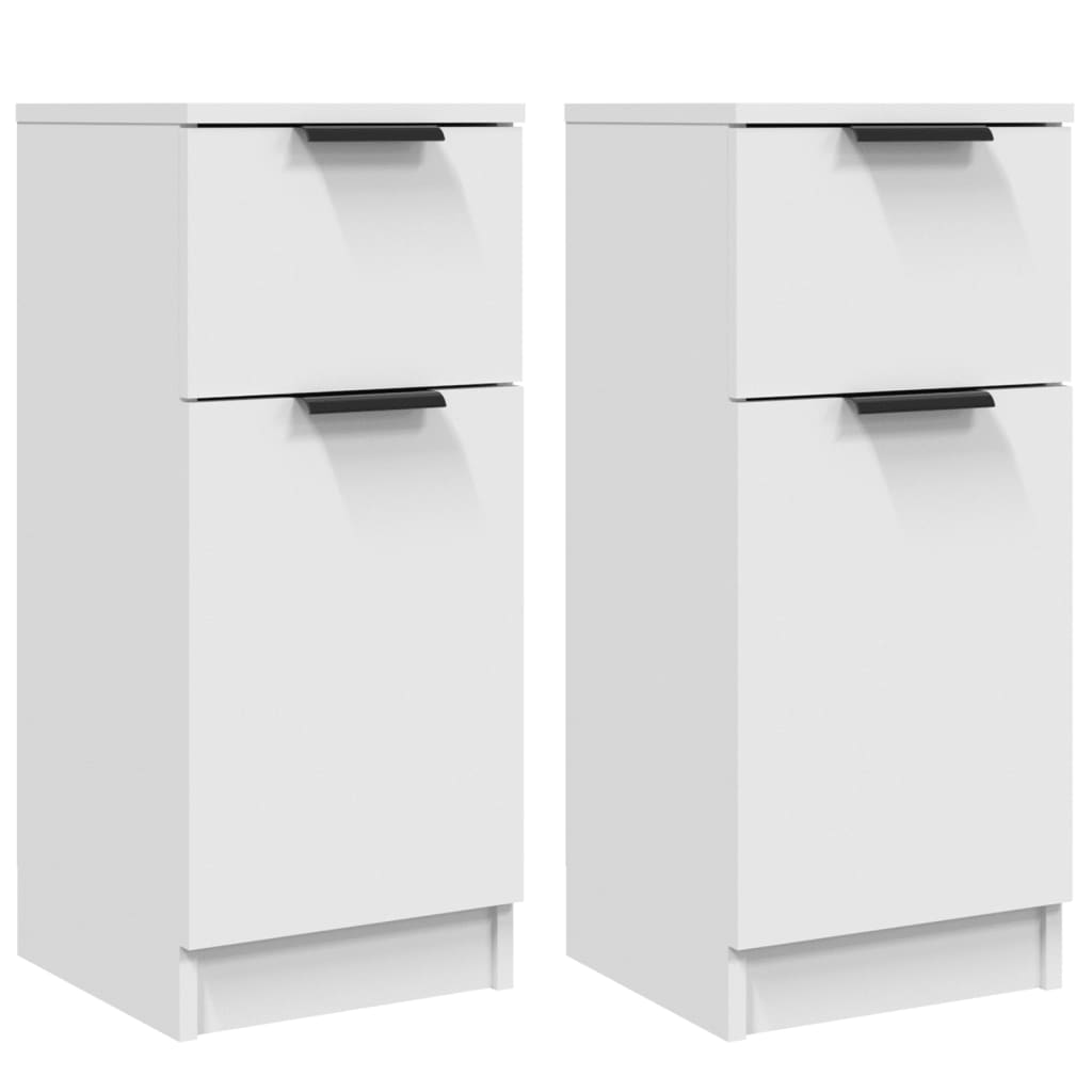 2er Set Sideboards Kommoden für Wohnzimmer Küche Weiß 30x30x70 cm Holzwerkstoff DE73769