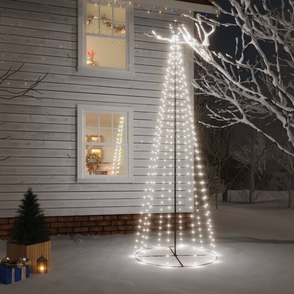 COSTWAY 155 cm LED Weihnachtsbaum Kegelform, Lichterbaum mit Lichterkette,  300 warmweißen und 250 kaltweißen LEDs, beleuchtete