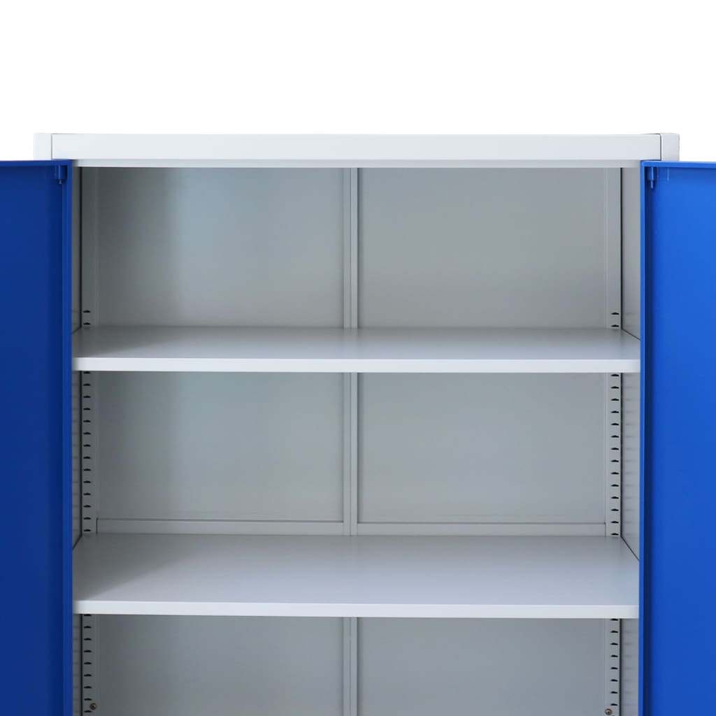 Büroschrank Metall Grau Blau 90x40x90cm