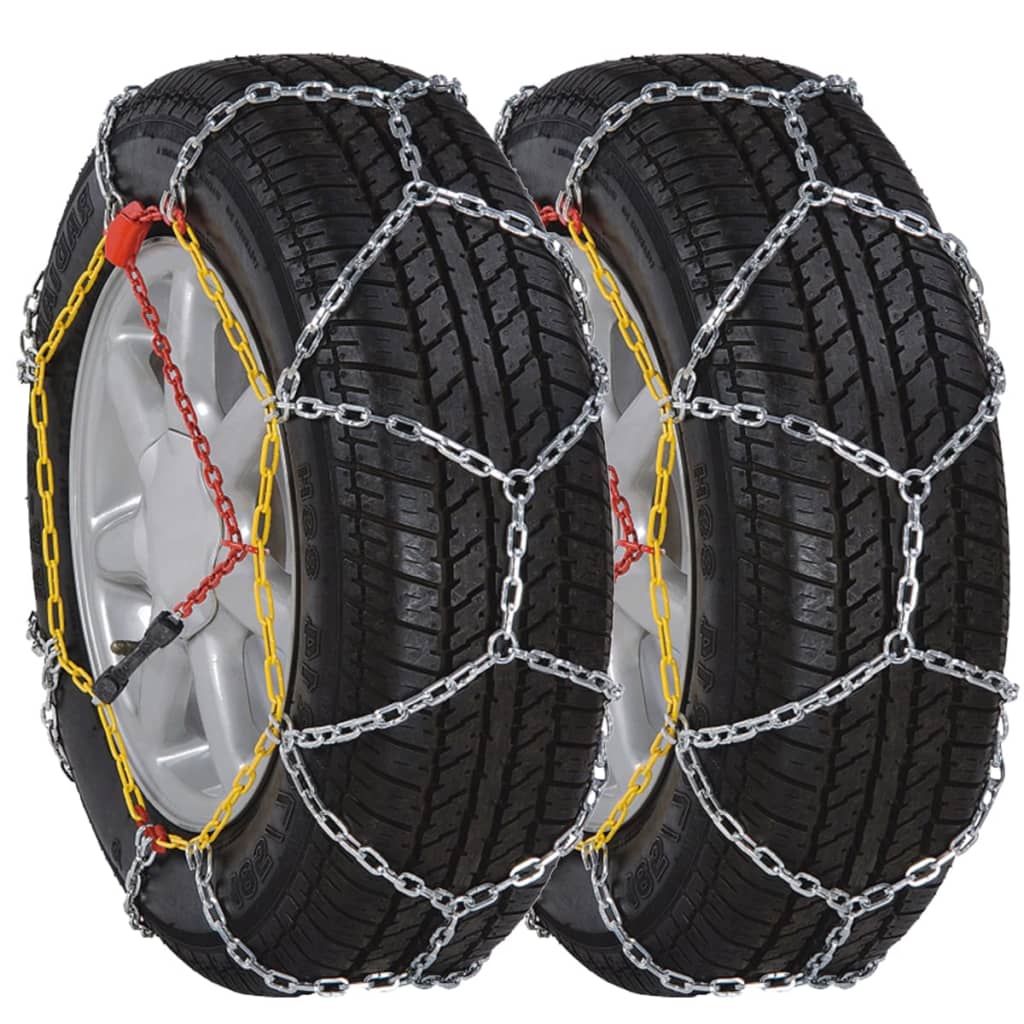 África Equipo Fondos 2 cadenas de nieve para neumáticos automóvil / coche, 12 mm KN 110 vidaXL -  Negro