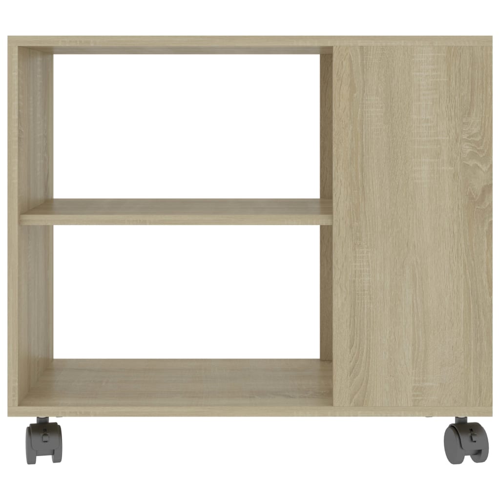 Tavolino，Tavolino da Salotto，Tavolino basso con Ruote Rovere Sonoma  50x35x55,5cm Legno Multistrato ASFV676318 MaisonChic