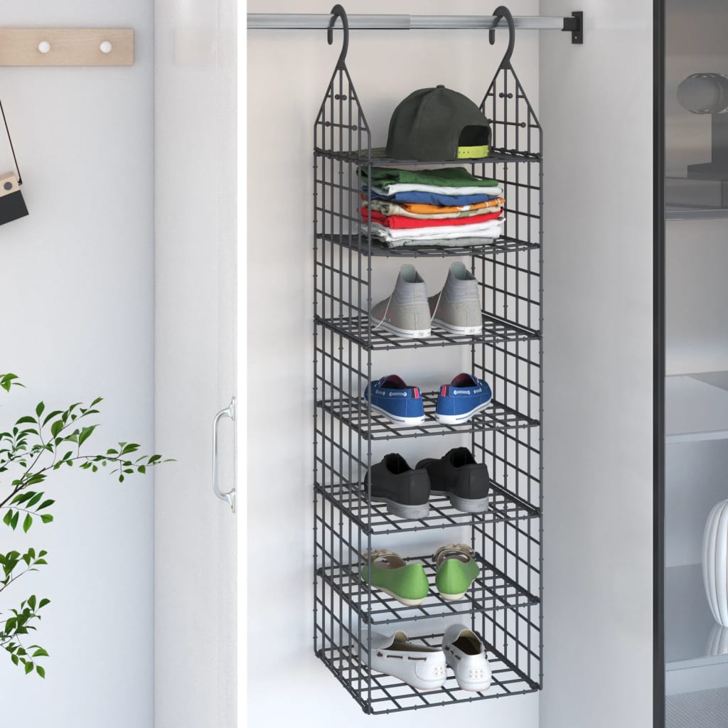 VidaXL - Confezione Da 2 Organizer Appendiabiti A 10 Ripiani, In Tessuto, 30x15x120 Cm, Soluzione Salvaspazio Per Armadio, Nero/bianco