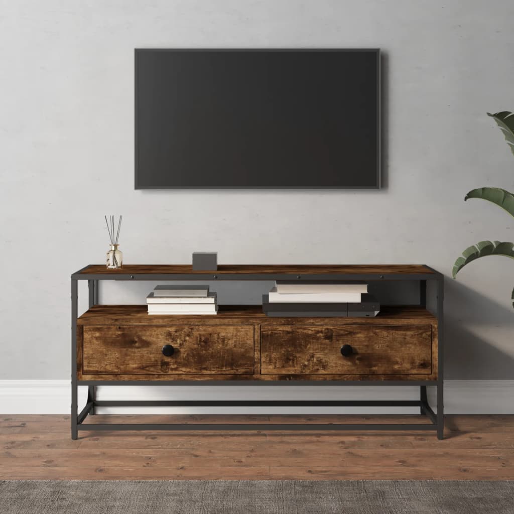 Mobile porta TV effetto legno rovere nodi e antracite DLELL