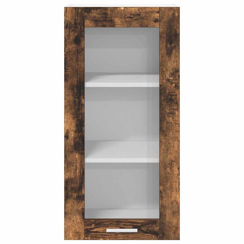 Armoire Suspendue VidaXL Riga Chêne Fumé 80x31x80cm - 3 Étagères, 2 Portes, Rangement Cuisine Ou Salle De Bain