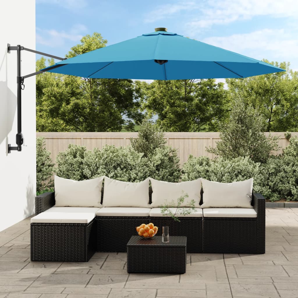 Ombrellone da balcone in alluminio terracotta e palo 300 x 150 x 253 cm