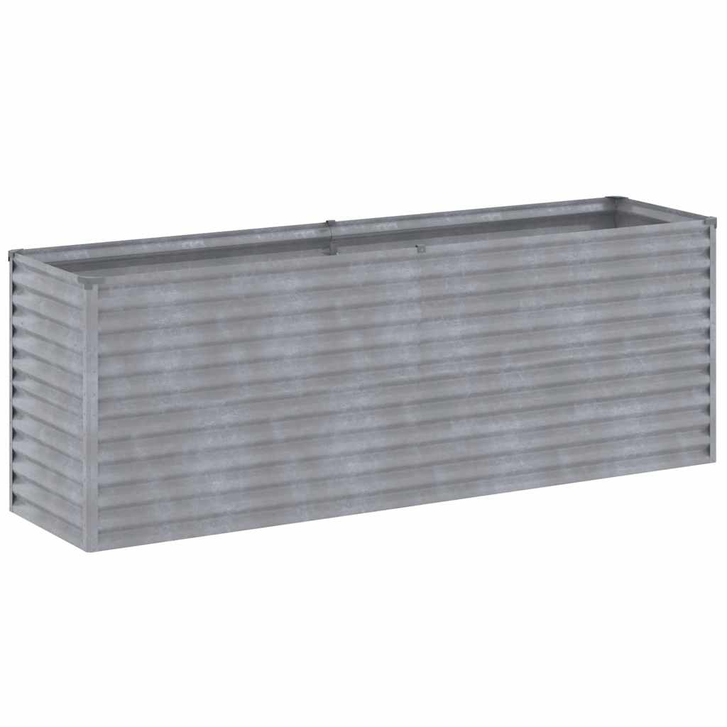 Tidyard Fioriera Rialzata Rettangolare In Acciaio – Vaso Per Piante Da Giardino E Balcone, 114x40x36 Cm, Argento