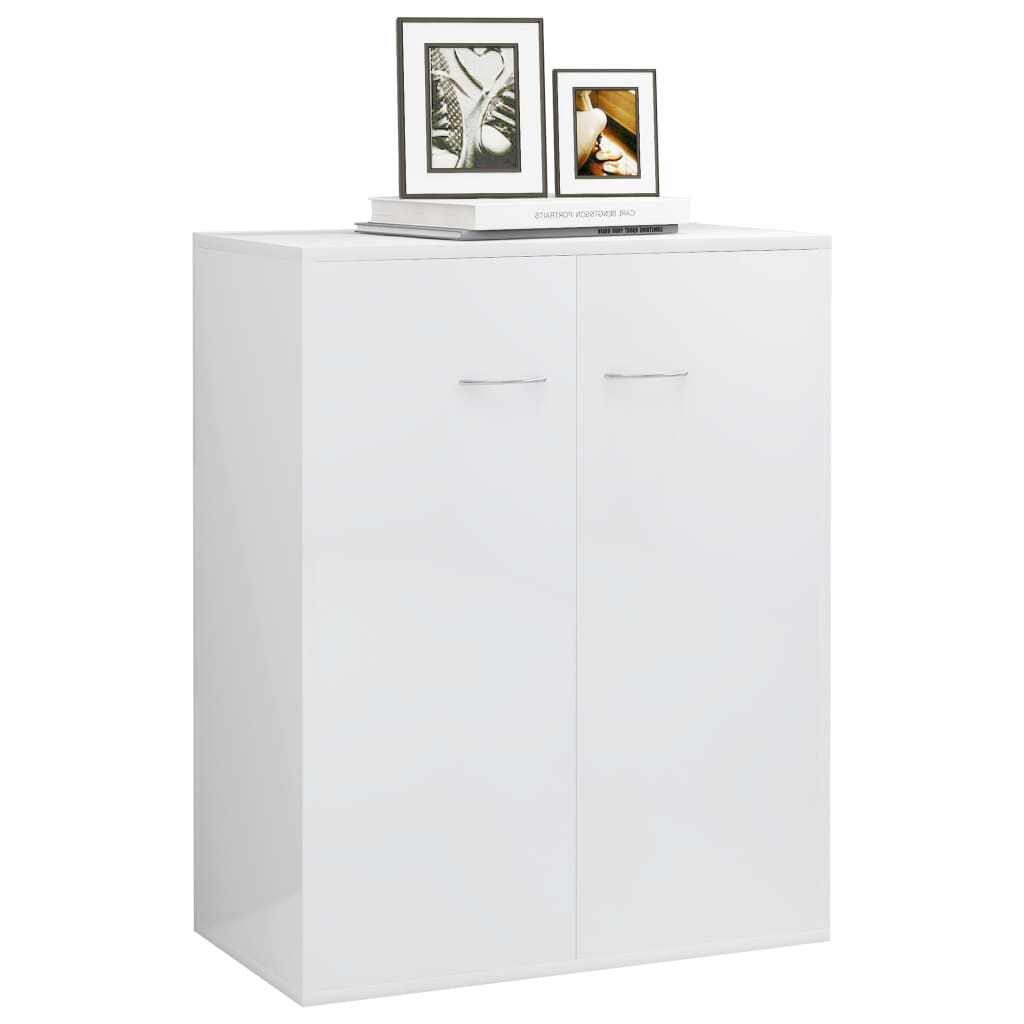 Credenza, Madia per salotto Moderna Bianco Lucido 60x30x75 cm in