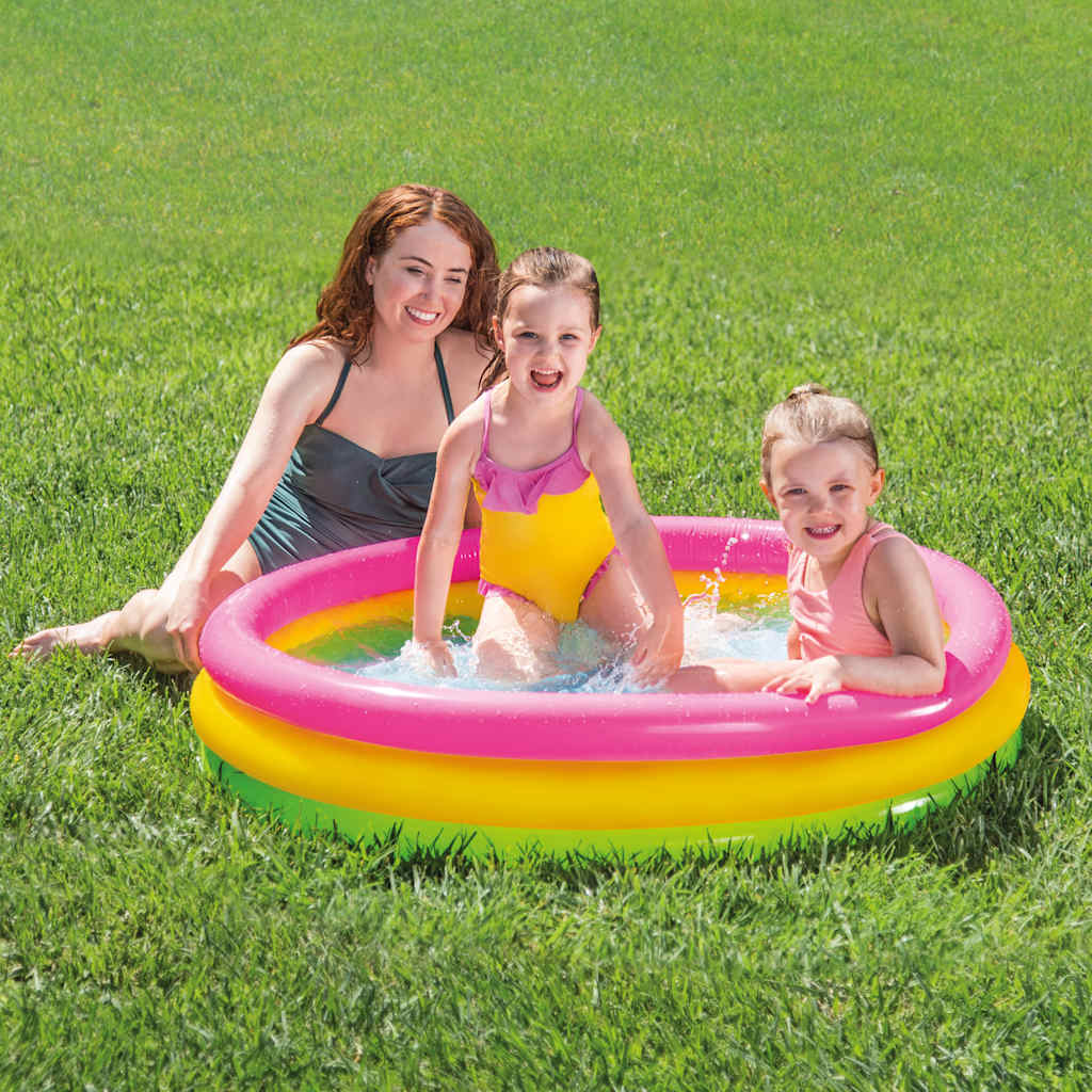 IMountek Large Inflatable Family Swimming Pool For Kids | 51x51x13 Inch Round PVC Outdoor Play Pool