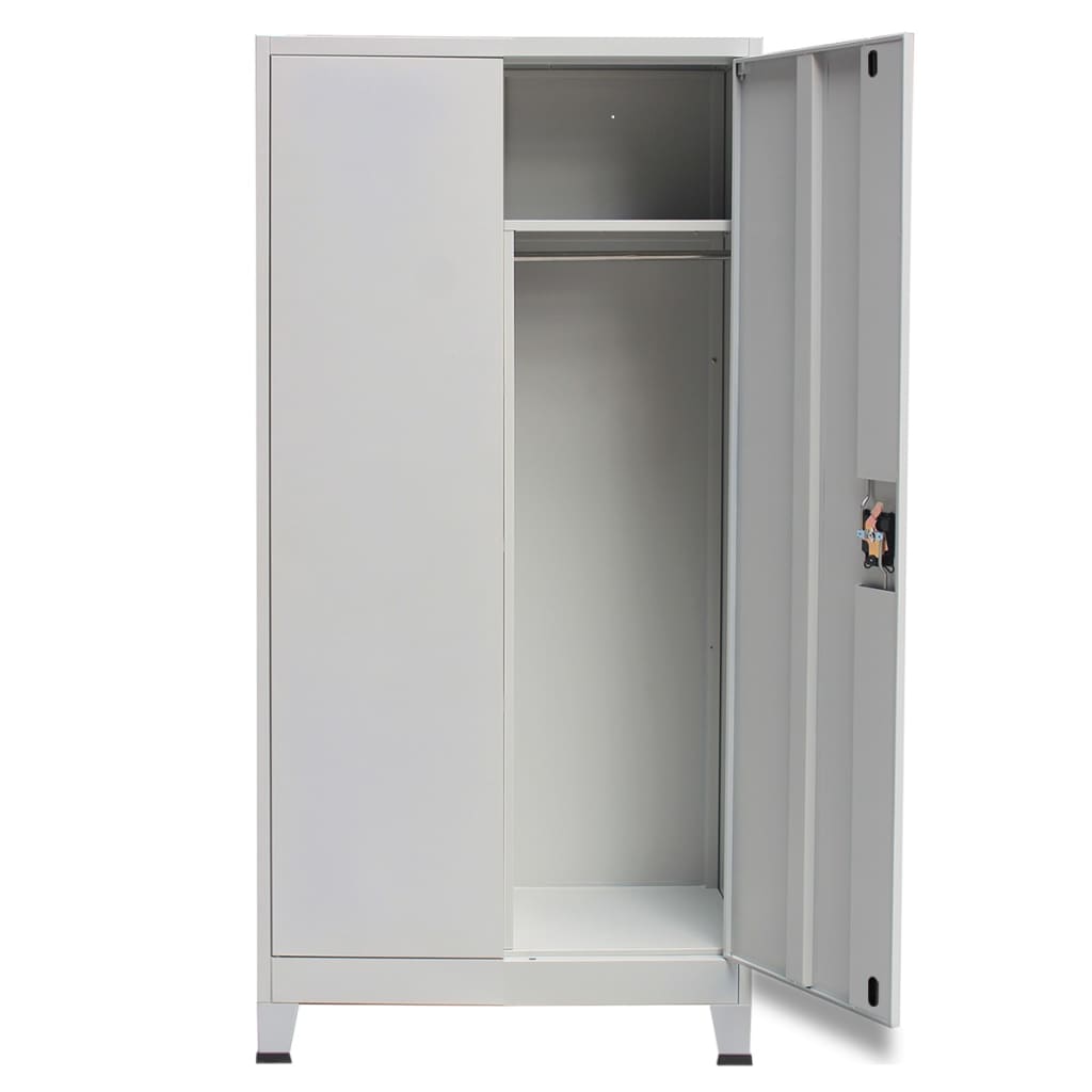 Armoire verrouillable avec 2 portes Acier 90 x 40 x 180 cm Gris