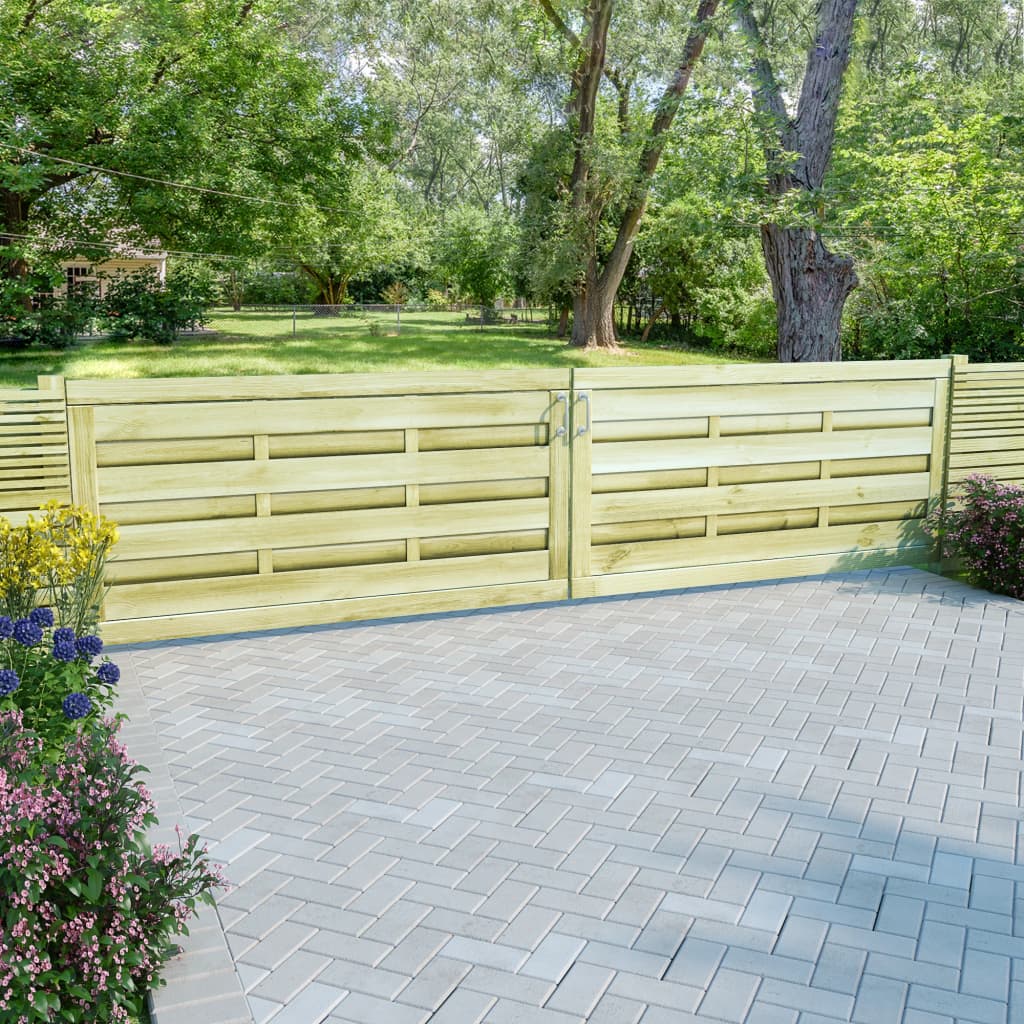 vidaXL Gartentore 2 Stk Imprägniertes Kiefernholz 150x75 cm Grün