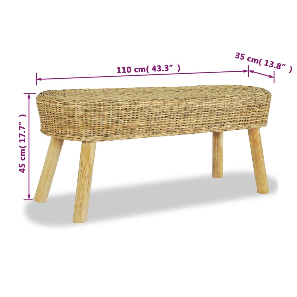 Wicker deals rattan bench