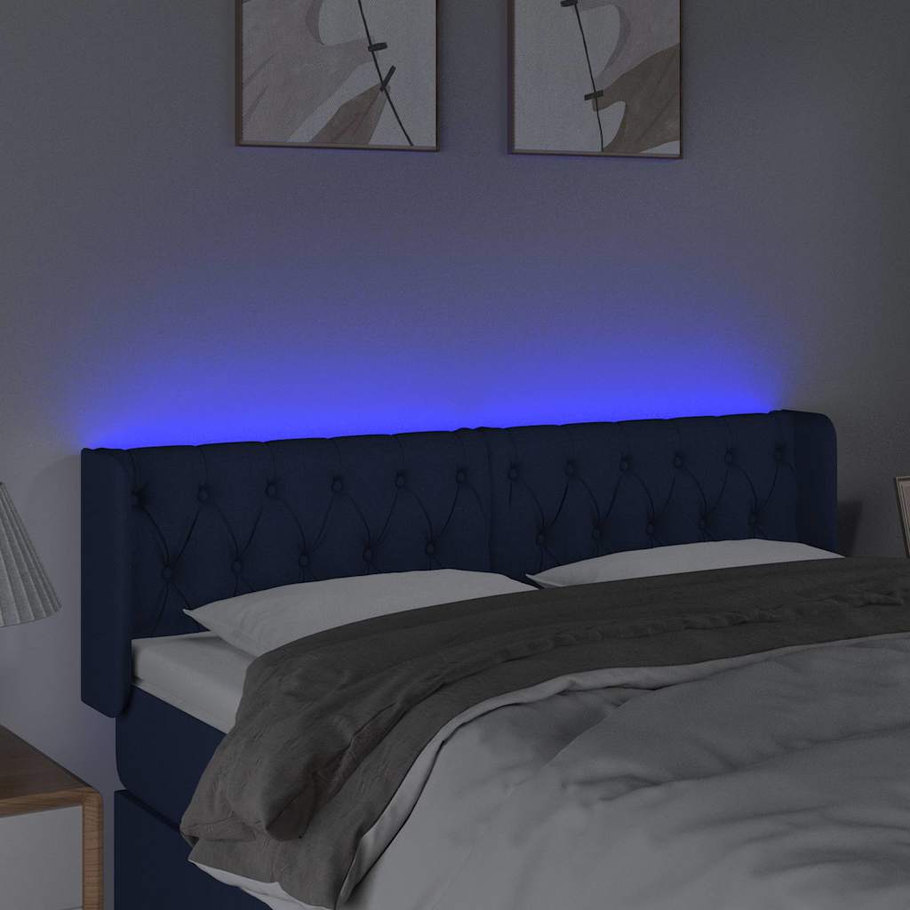 Testiera a LED, Testiera per Letto Moderna Blu 163x16x78/88 cm in Tessuto  VXN777053 MaisonChic