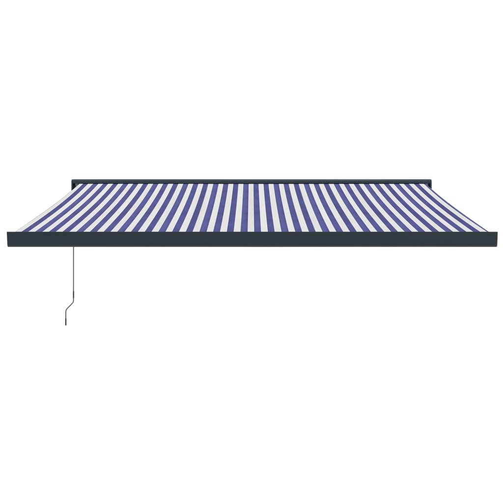 Tenda da Sole Retrattile，Tende da esterno，Tenda Parasole，Telo Ombreggiante  Blu e Bianca 4x3 m Tessuto e Alluminio XZZ536531 MaisonChic