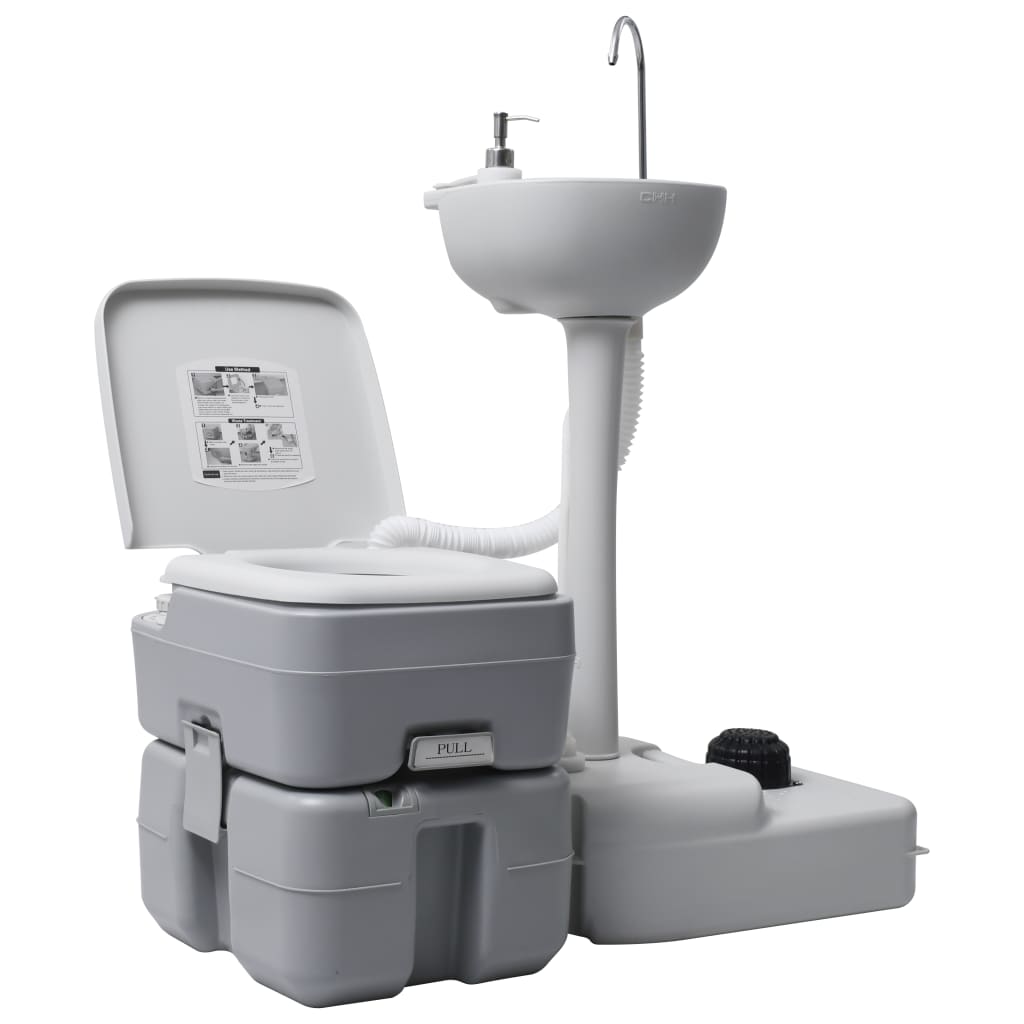 GOPLUS Toilette portable,Capacité de 5L,Supporter 200KG,WC