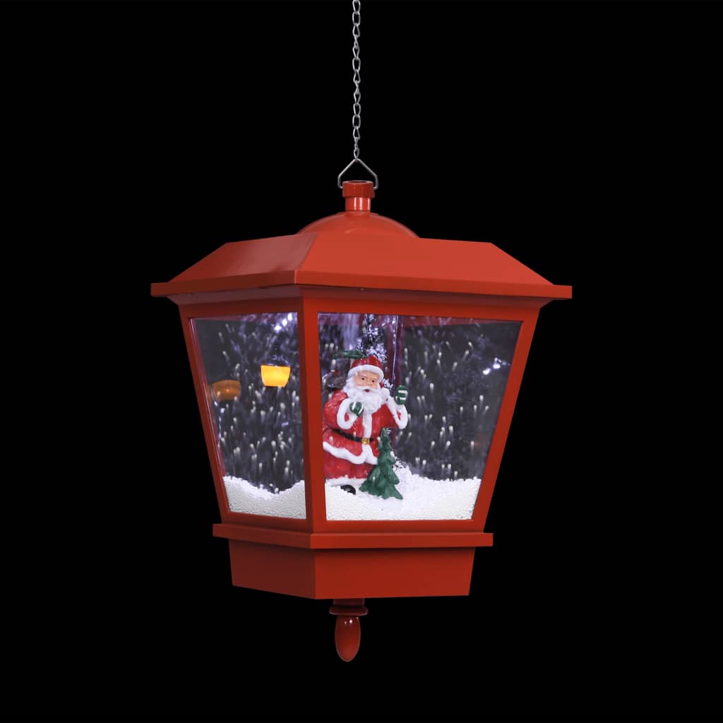 VidaXL Lampada Natalizia LED Con Neve Cadente – Babbo Natale 27x27x45 Cm – Rossa – Con Gancio E Catena - 2