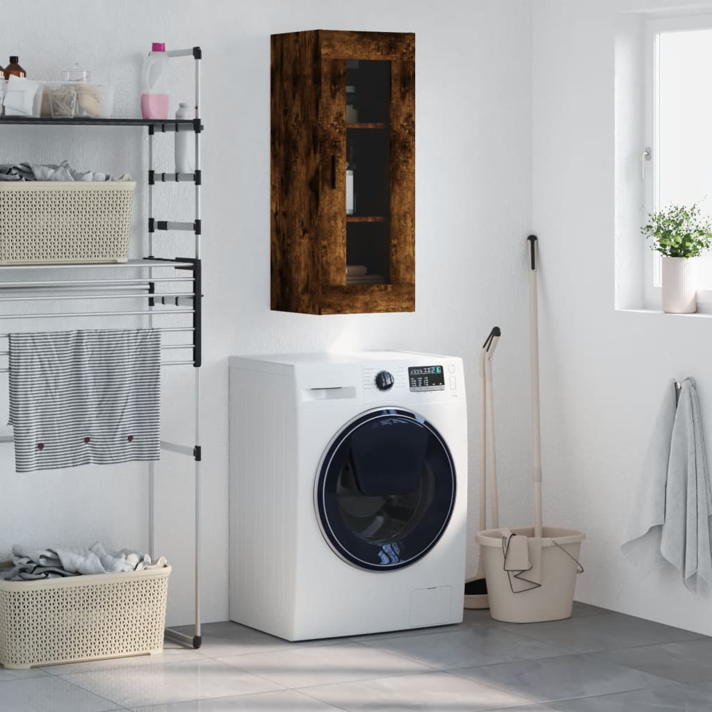 Wall Mounted Cabinet Smoked Oak 34 ...