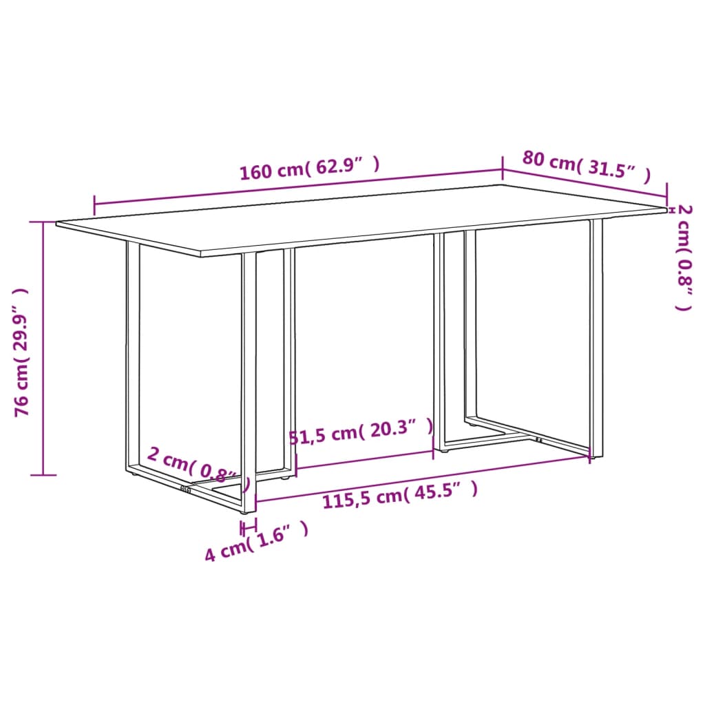 Mesa Comedor Industrial Madera Hierro 80x80 Moderna