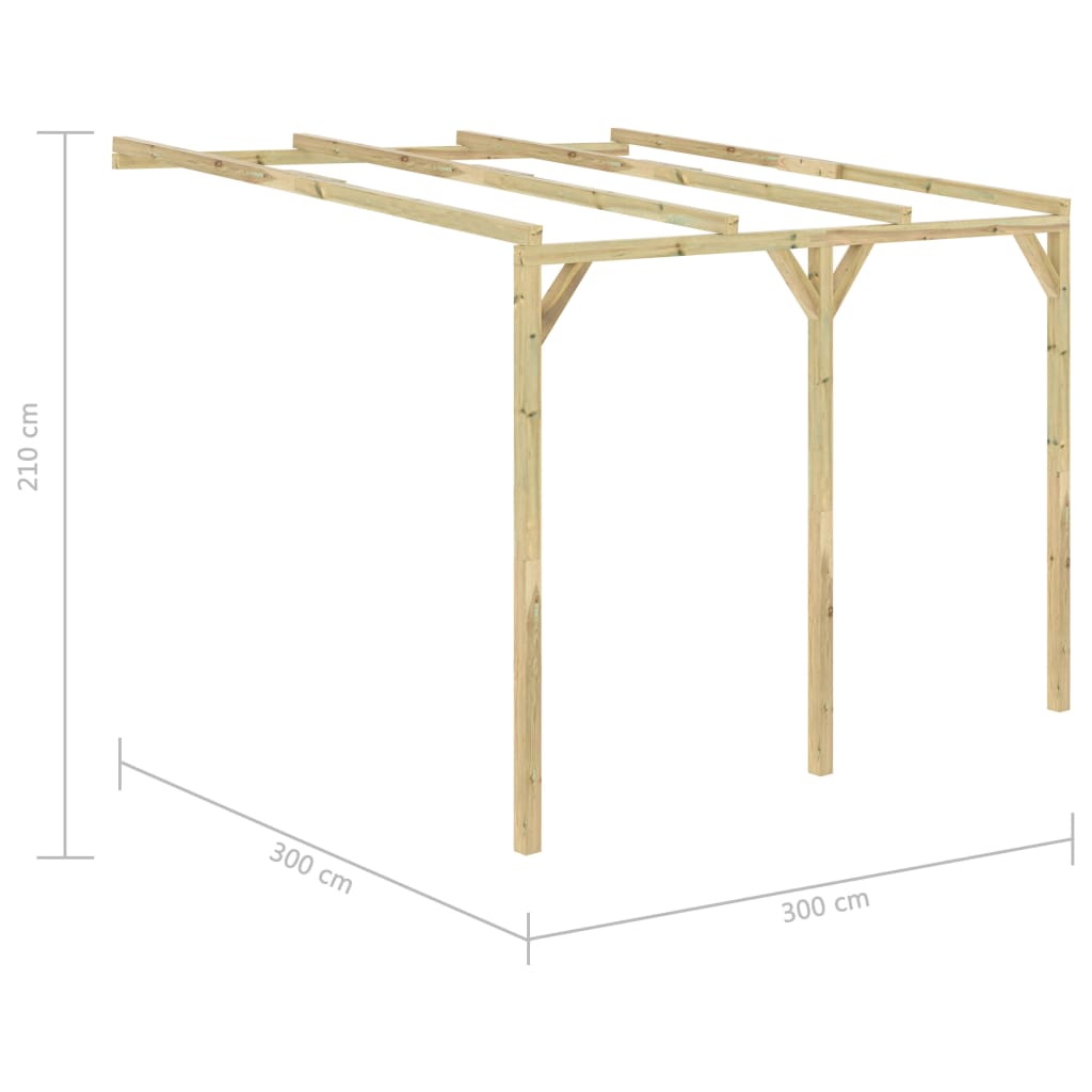 vidaXL Pérgola cobertizo de madera 3x3x2,1 m - Marrón