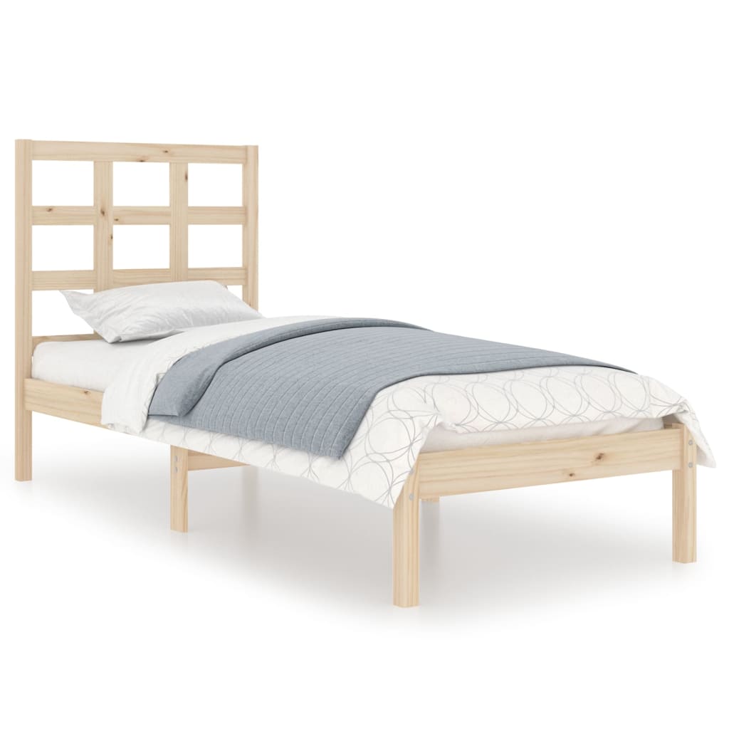 Letto Singolo Moderno Struttura Letto Giroletto in Legno Massello 90x200 cm  ITD33475