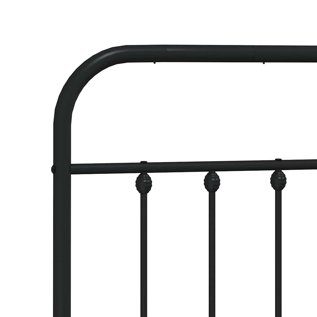 Metal Bed Frame without Mattress with Footboard Black 193x203cm vidaXL