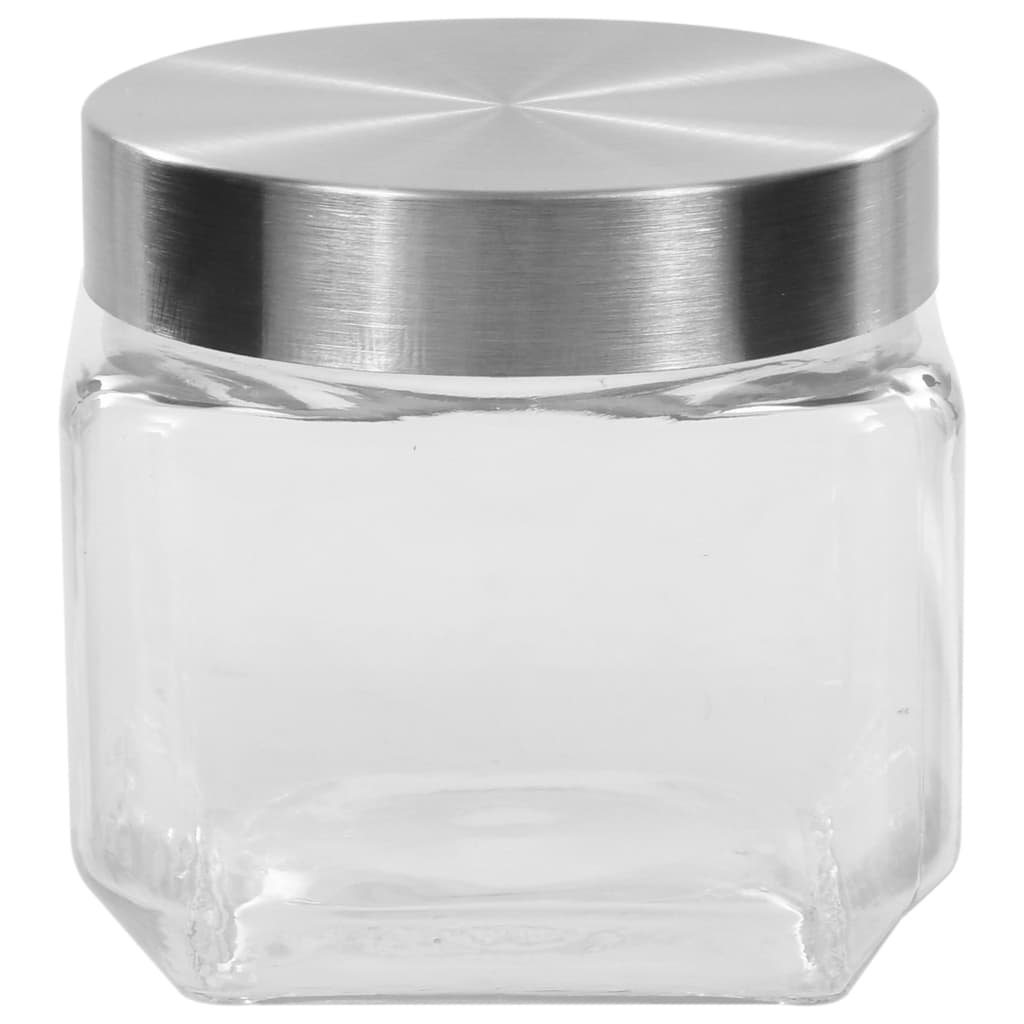 Storage Jars with Silver Lid 6 pcs 800 ml vidaXL