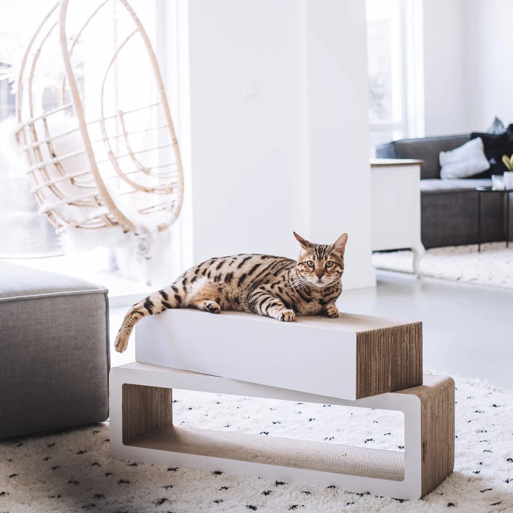 Squared' - Rascador para gatos y esquinas para sillón/protector de muebles  (beige)