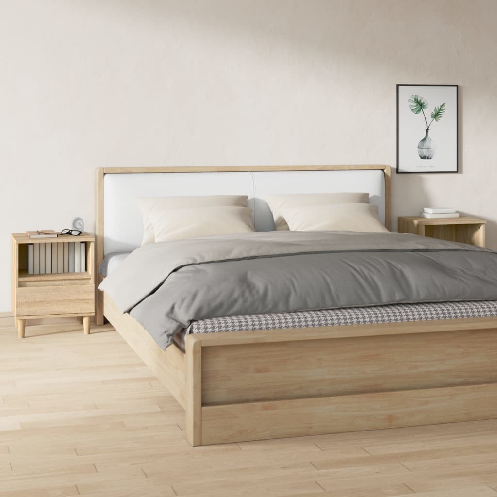 Set 2 Comodini da Camera,Tavolini da Letto Moderni Rovere Sonoma