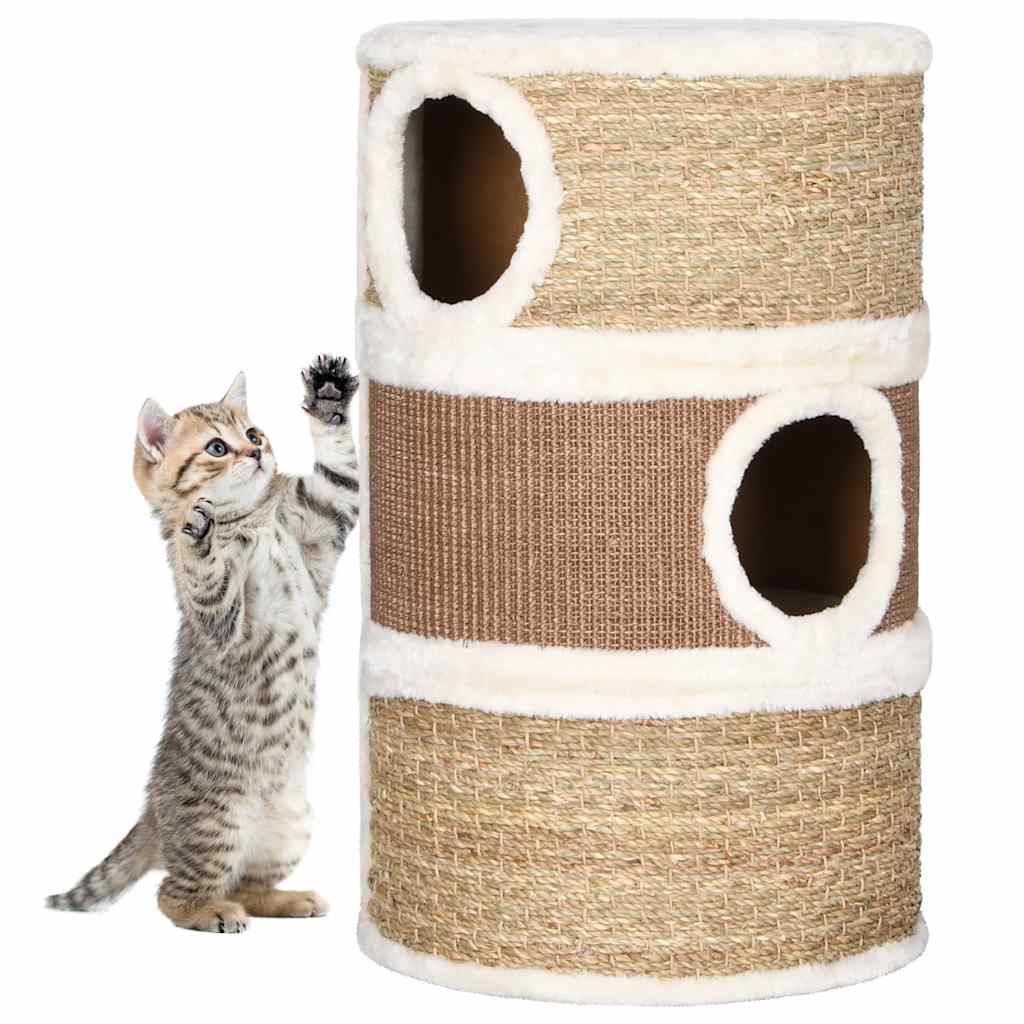 Barril rascador para gatos hierba marina 60 cm vidaXL613190