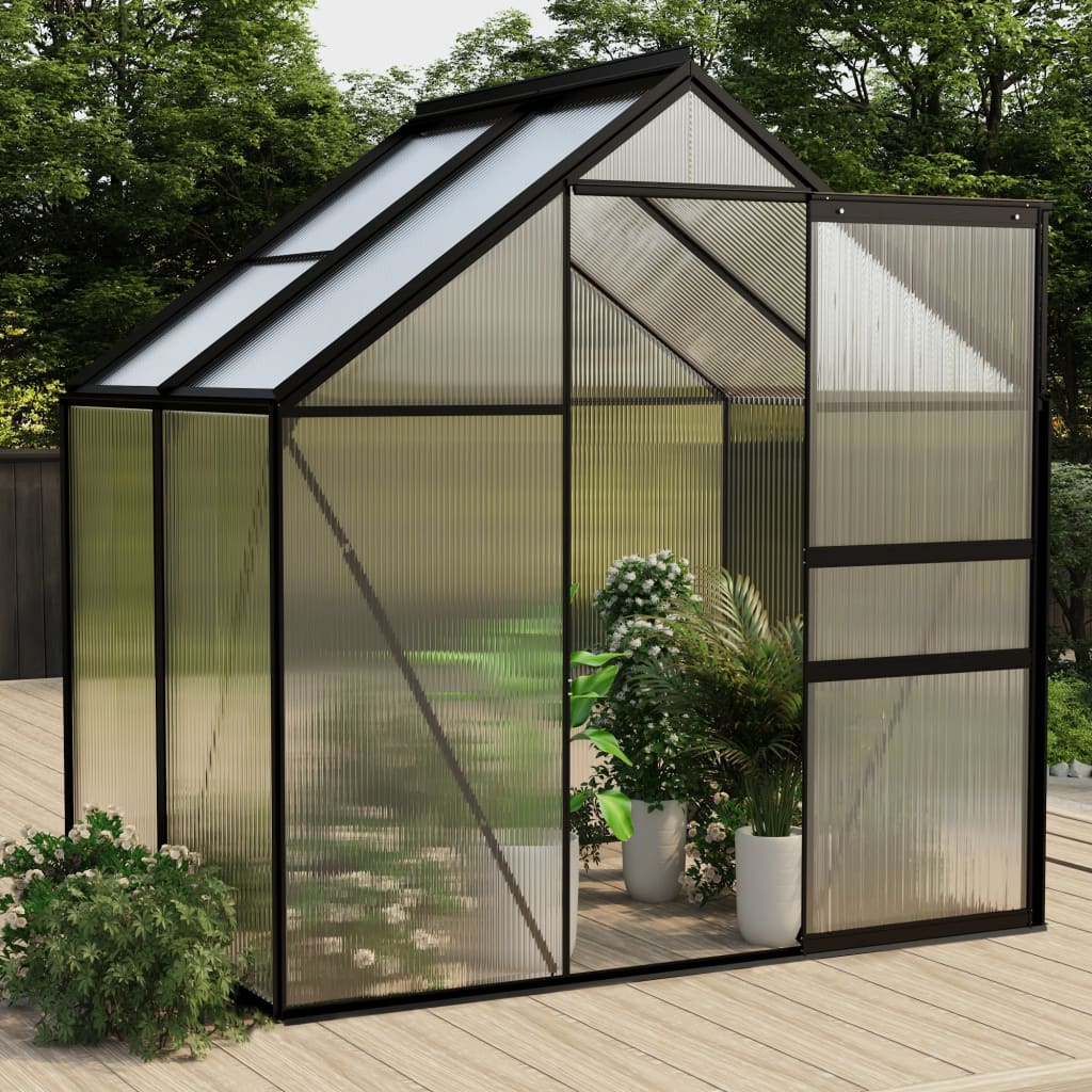 Serre de jardin polycarbonate avec base aluminium légume plante jardinage  5,85m³